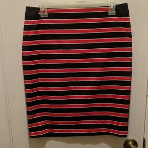 Striped pencil skirt